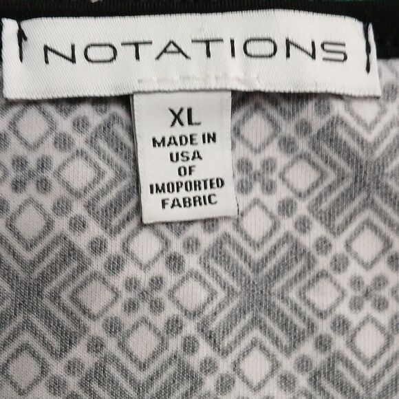 Notations black white blue print tunic Sz XL NWOT - Picture 8 of 8